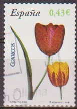 z vendido España 2008 4381 Sello º Flora Tulipan Timbre Espagne Spain Spagna